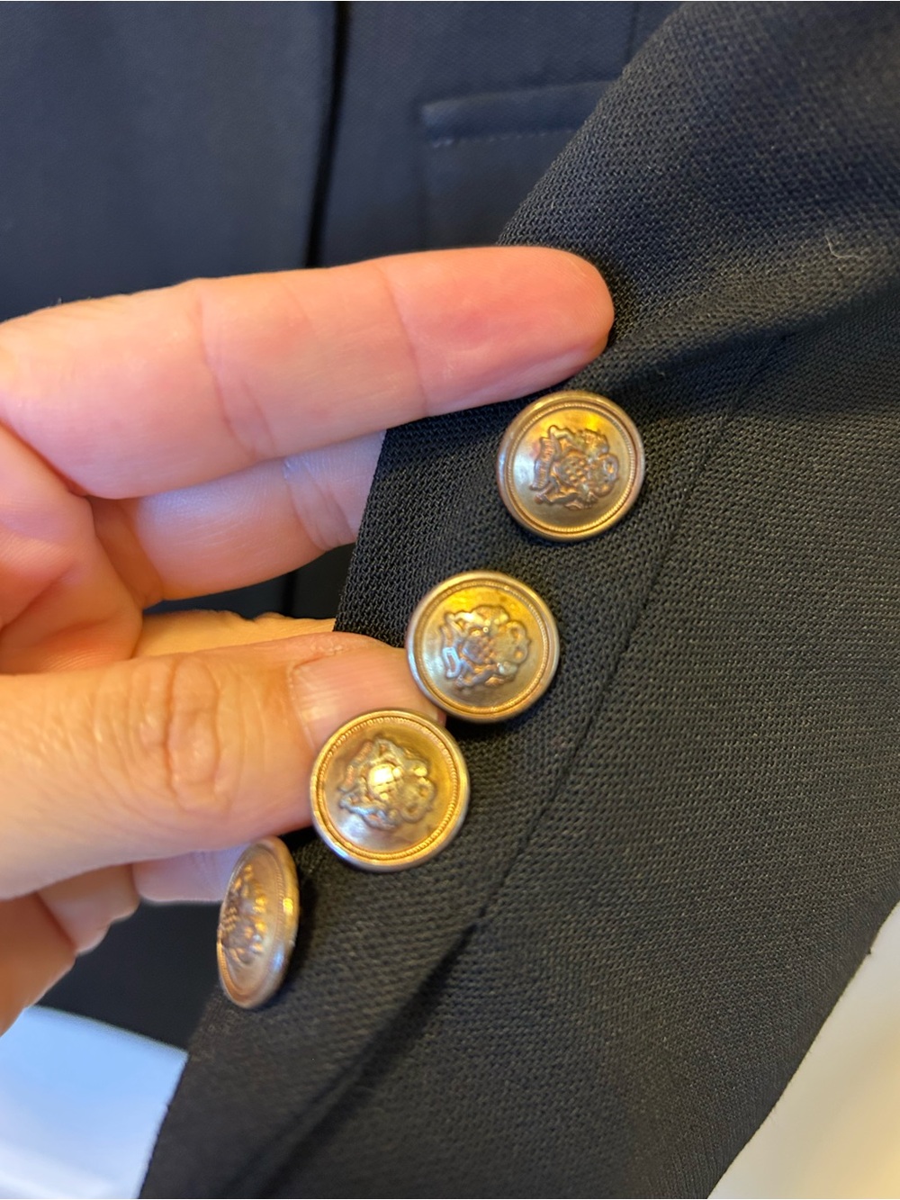 Lauren Ralph Lauren Black Double-Breasted Crest Sport Coat with Gold Buttons - Picture 10 of 12